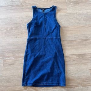 Forever 21 stretchy blue tight jean mini dress